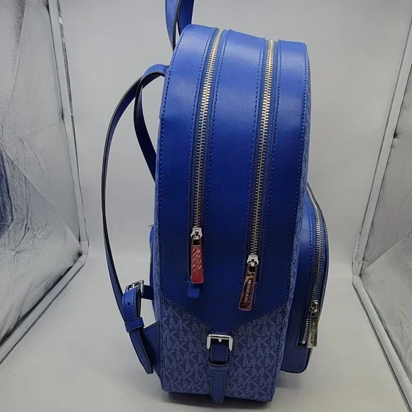 Michael Kors Jaycee Logo Large Zip Pocket Backpack Electric  display picture 2
